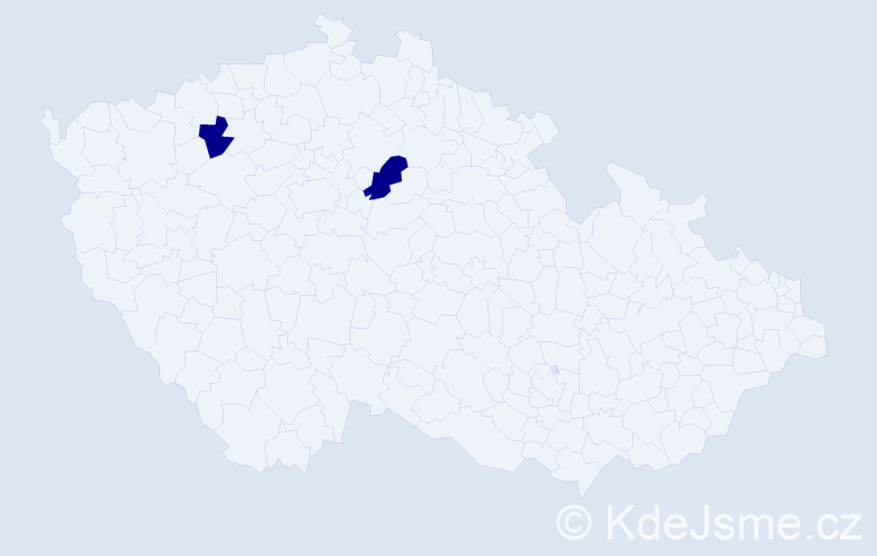 Jméno: 'Alexandro', počet výskytů 2 v celé ČR