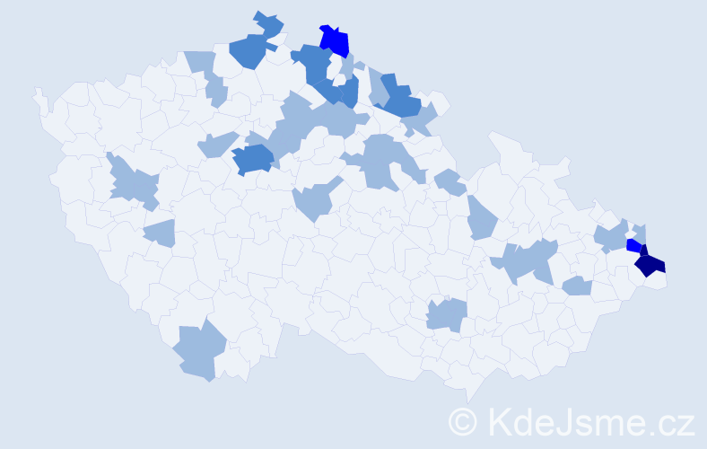 Jméno: 'Henryka', počet výskytů 57 v celé ČR