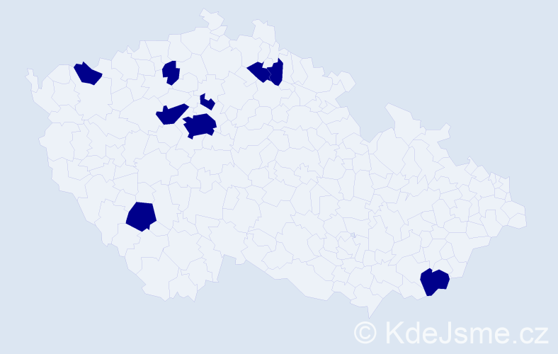 Jméno: 'Kryštof Jiří', počet výskytů 9 v celé ČR