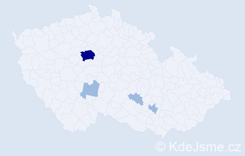 Jméno: 'Benjamin Josef', počet výskytů 7 v celé ČR