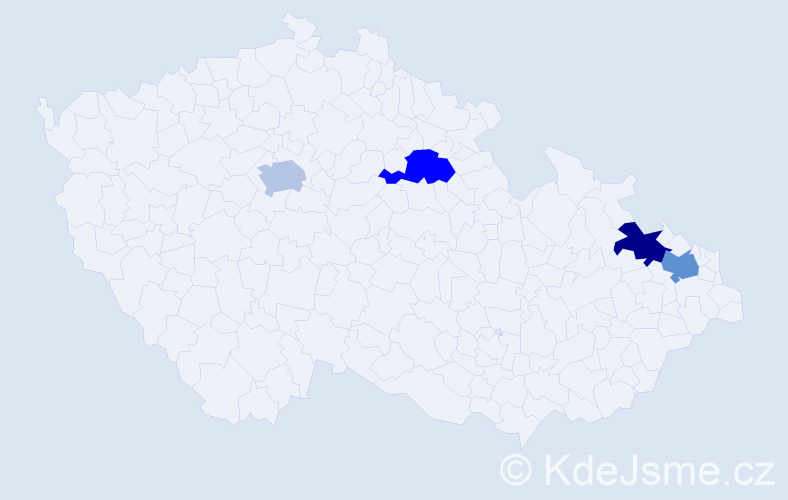 Jméno: 'Stefka', počet výskytů 4 v celé ČR