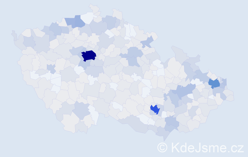 Jméno: 'Kristína', počet výskytů 905 v celé ČR