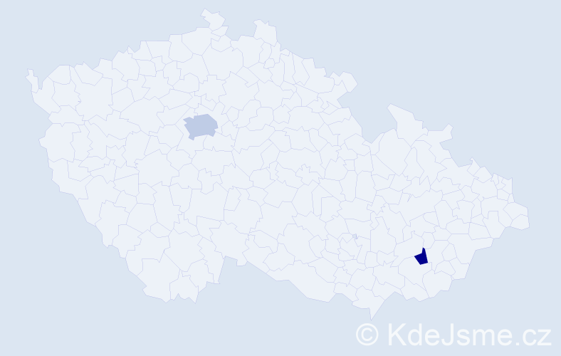 Jméno: 'Aiden', počet výskytů 3 v celé ČR