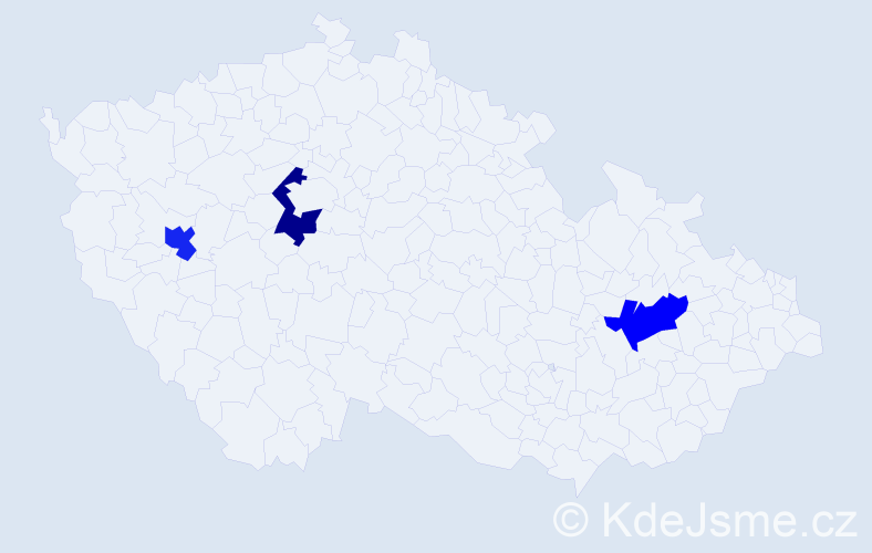 Jméno: 'Samet', počet výskytů 3 v celé ČR