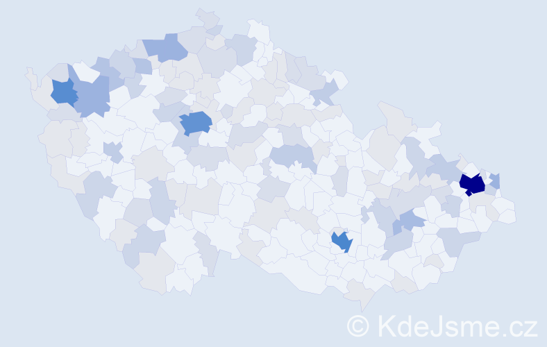 Jméno: 'Jenifer', počet výskytů 284 v celé ČR