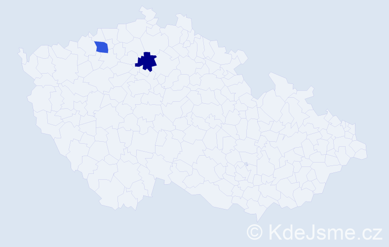 Jméno: 'Vitouš', počet výskytů 2 v celé ČR
