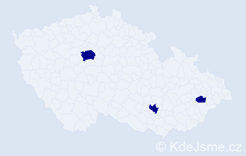 Jméno: 'Alaga', počet výskytů 3 v celé ČR
