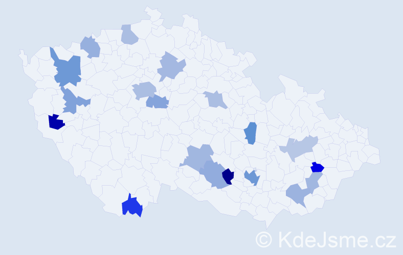 Jméno: 'Kristin', počet výskytů 31 v celé ČR