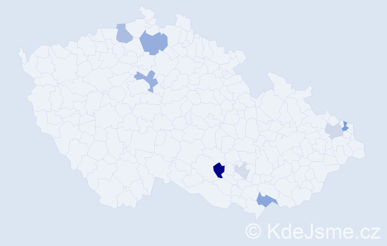 Jméno: 'Daniel Karel', počet výskytů 8 v celé ČR