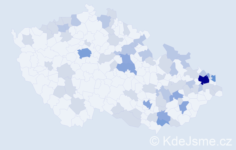 Jméno: 'Justína', počet výskytů 128 v celé ČR