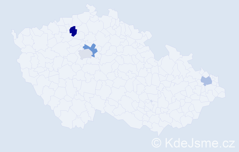 Jméno: 'Diep', počet výskytů 4 v celé ČR