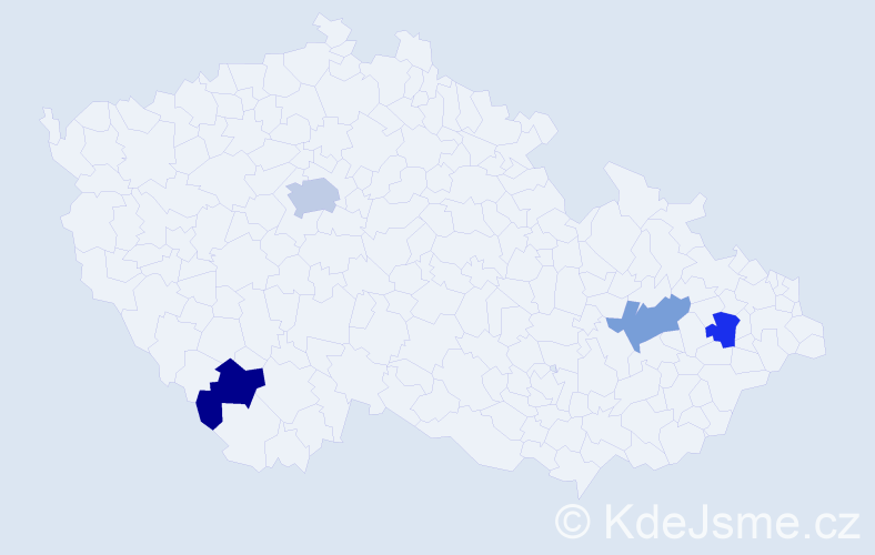 Jméno: 'Kaya', počet výskytů 5 v celé ČR