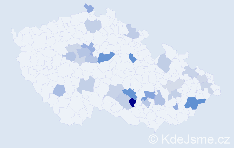 Jméno: 'Radvan', počet výskytů 55 v celé ČR