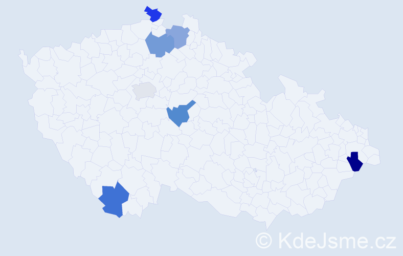 Jméno: 'Rick', počet výskytů 7 v celé ČR