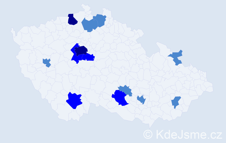 Jméno: 'Jordanka', počet výskytů 21 v celé ČR