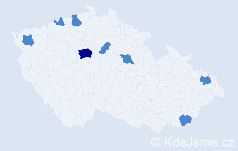 Jméno: 'Mireille', počet výskytů 10 v celé ČR