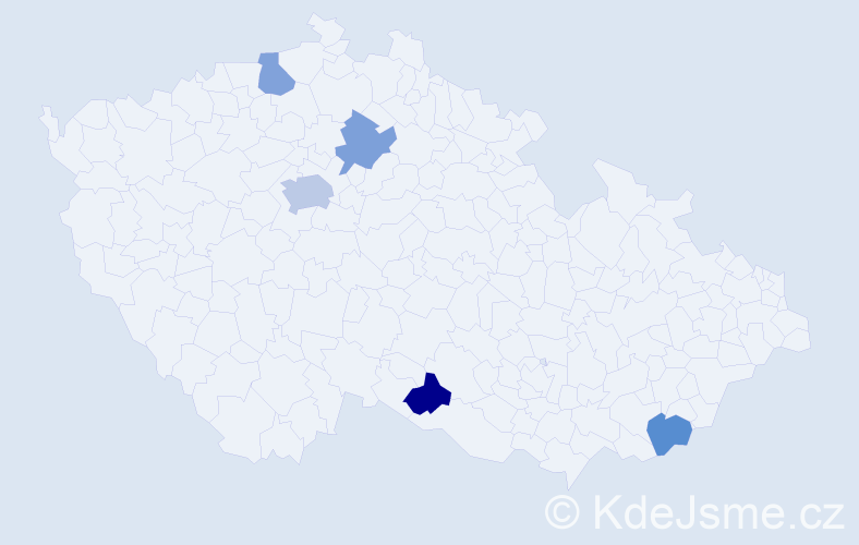 Jméno: 'Iacob', počet výskytů 7 v celé ČR