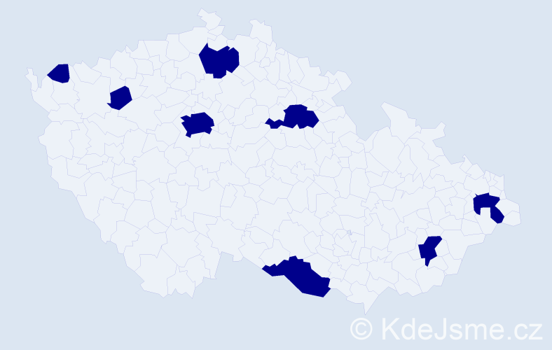 Jméno: 'Battogtokh', počet výskytů 8 v celé ČR