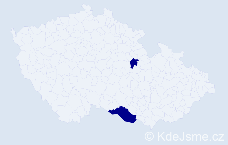 Jméno: 'Nazarij', počet výskytů 2 v celé ČR