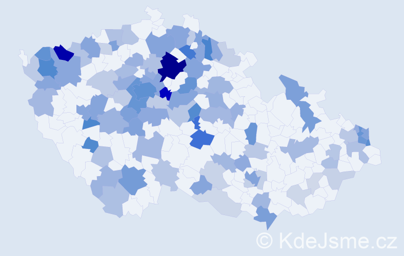 Jméno: 'Attila', počet výskytů 236 v celé ČR