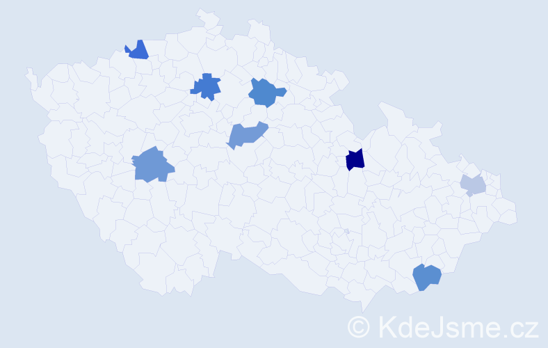 Jméno: 'Krasava', počet výskytů 8 v celé ČR