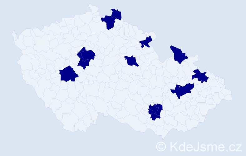 Jméno: 'Massimo', počet výskytů 13 v celé ČR