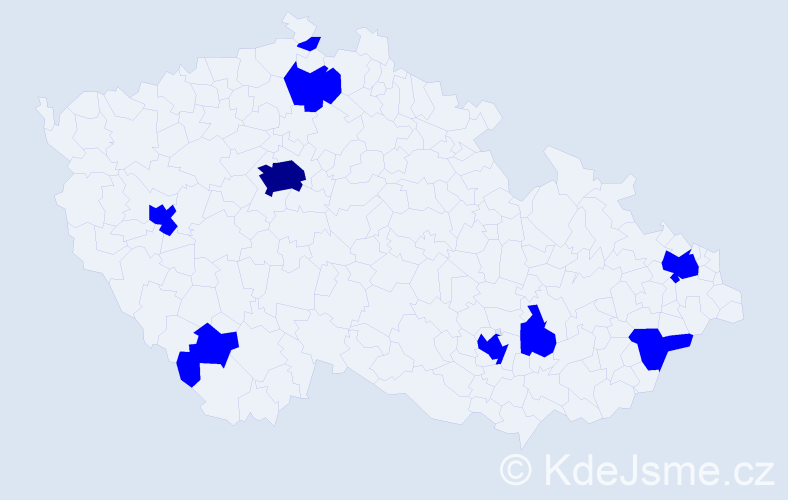 Jméno: 'Tomáš Petr', počet výskytů 10 v celé ČR
