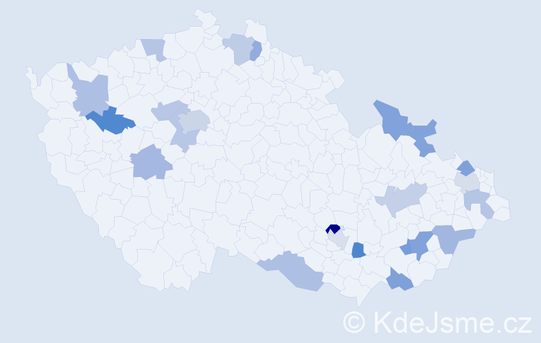 Jméno: 'Rudolfína', počet výskytů 29 v celé ČR
