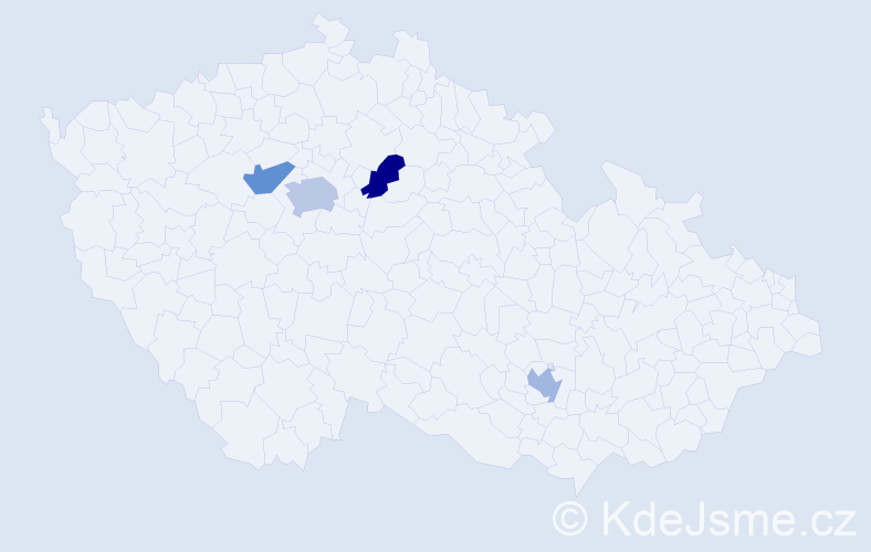 Jméno: 'Xiaoming', počet výskytů 5 v celé ČR