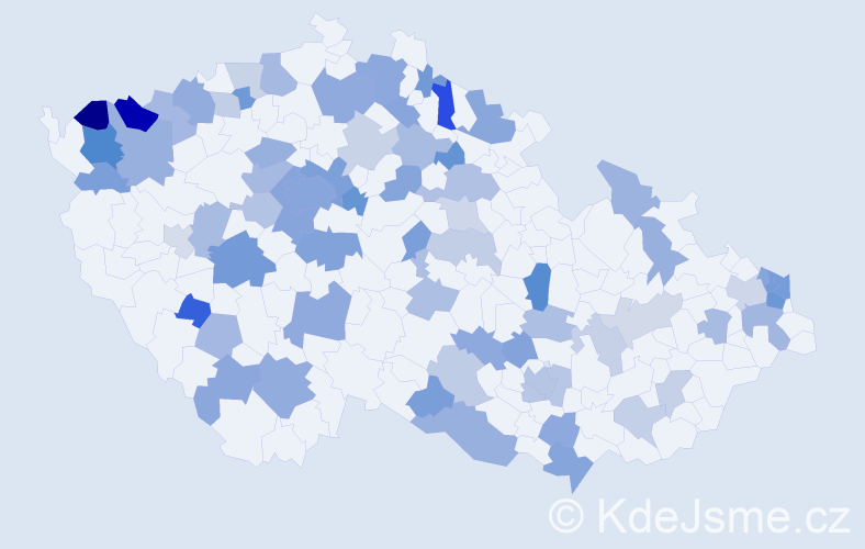 Jméno: 'Attila', počet výskytů 128 v celé ČR