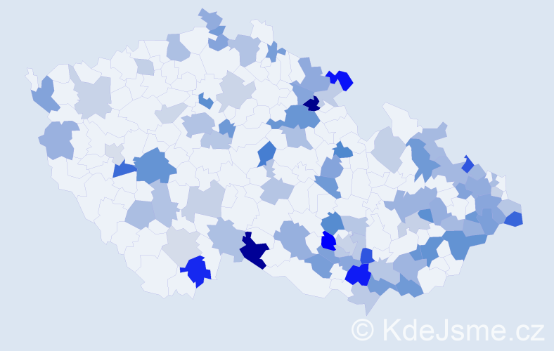 Jméno: 'Přemek', počet výskytů 147 v celé ČR