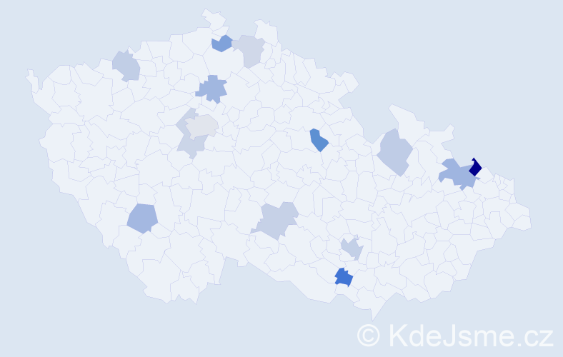 Jméno: 'Klotylda', počet výskytů 21 v celé ČR