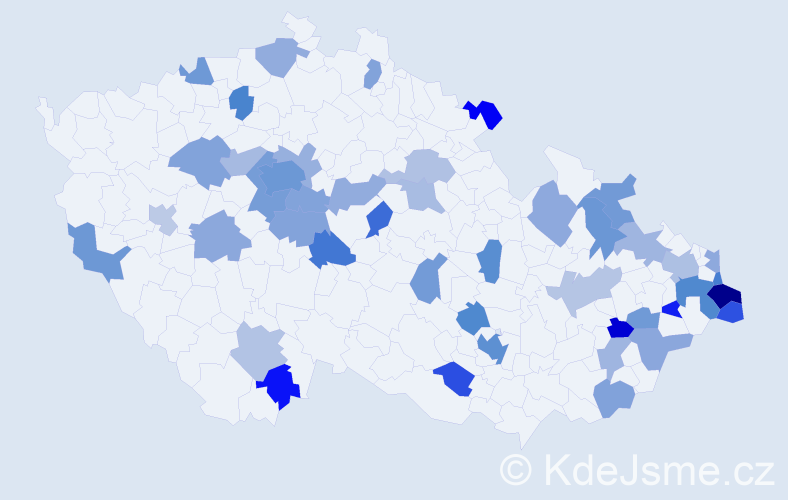 Jméno: 'Natanael', počet výskytů 73 v celé ČR