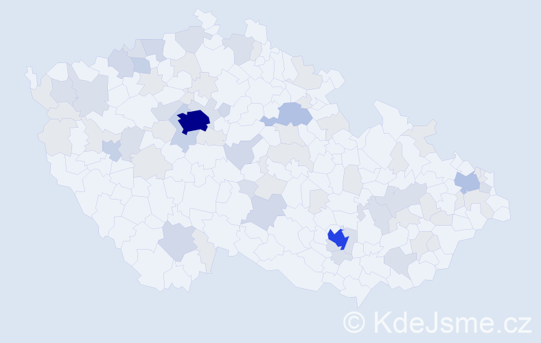 Jméno: 'Mark', počet výskytů 180 v celé ČR