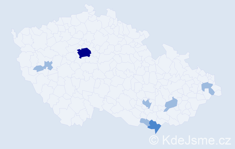Jméno: 'Noema', počet výskytů 12 v celé ČR