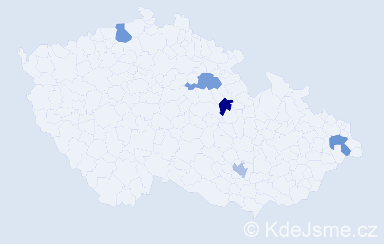 Jméno: 'Ellena', počet výskytů 5 v celé ČR