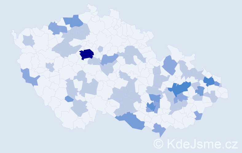 Jméno: 'Augustina', počet výskytů 101 v celé ČR