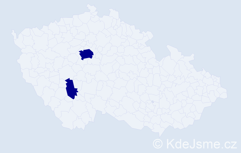 Jméno: 'Weijian', počet výskytů 2 v celé ČR