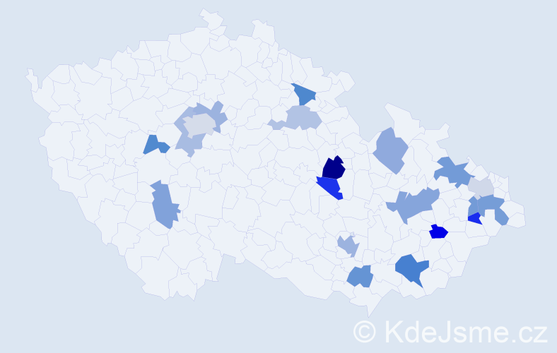 Jméno: 'Nikodém', počet výskytů 30 v celé ČR