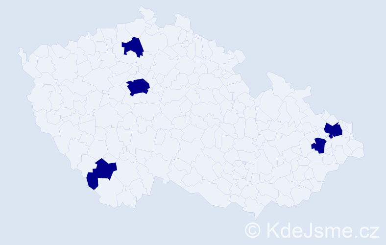 Jméno: 'David Michal', počet výskytů 5 v celé ČR
