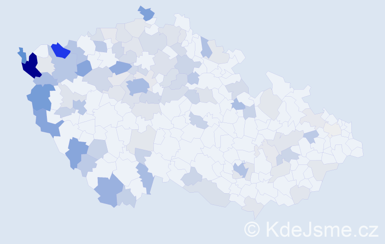 Jméno: 'Nga', počet výskytů 237 v celé ČR