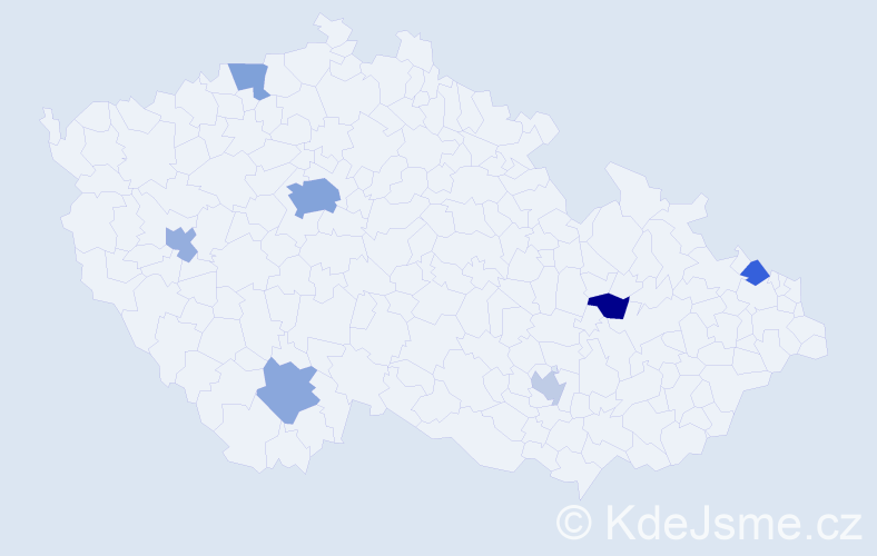 Jméno: 'Alexandar', počet výskytů 13 v celé ČR