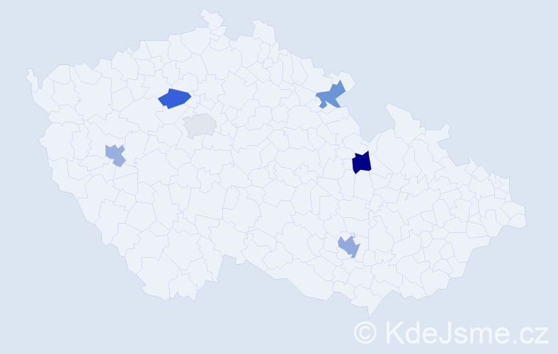 Jméno: 'Jan Hugo', počet výskytů 7 v celé ČR