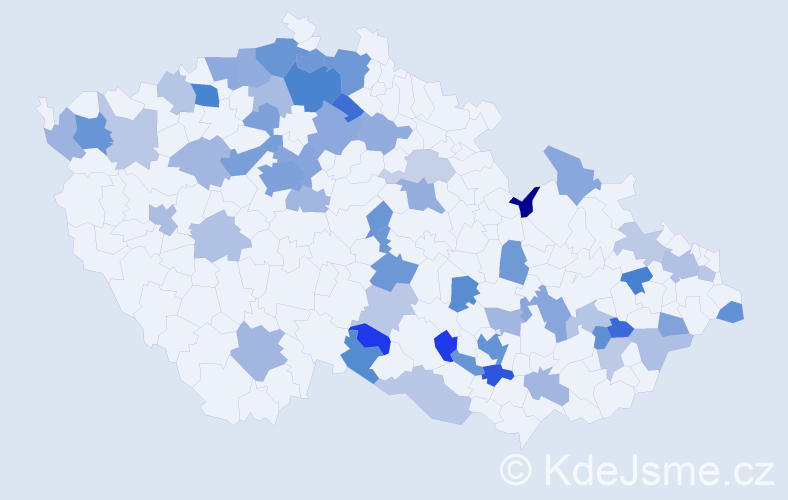 Jméno: 'John', počet výskytů 110 v celé ČR