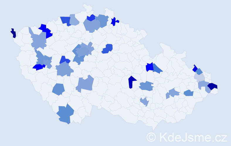 Jméno: 'Armin', počet výskytů 52 v celé ČR