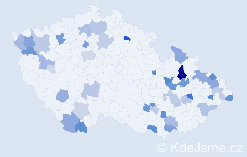 Jméno: 'Bernardina', počet výskytů 56 v celé ČR