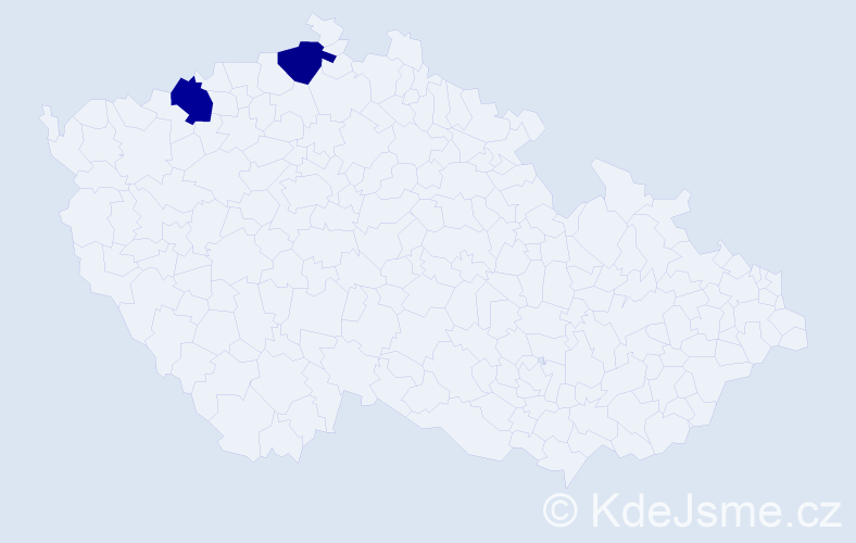 Jméno: 'Jiřina Kateřina', počet výskytů 2 v celé ČR