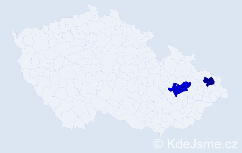 Jméno: 'Daňka', počet výskytů 3 v celé ČR