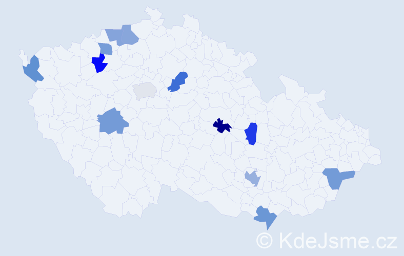 Jméno: 'Augustýn', počet výskytů 14 v celé ČR