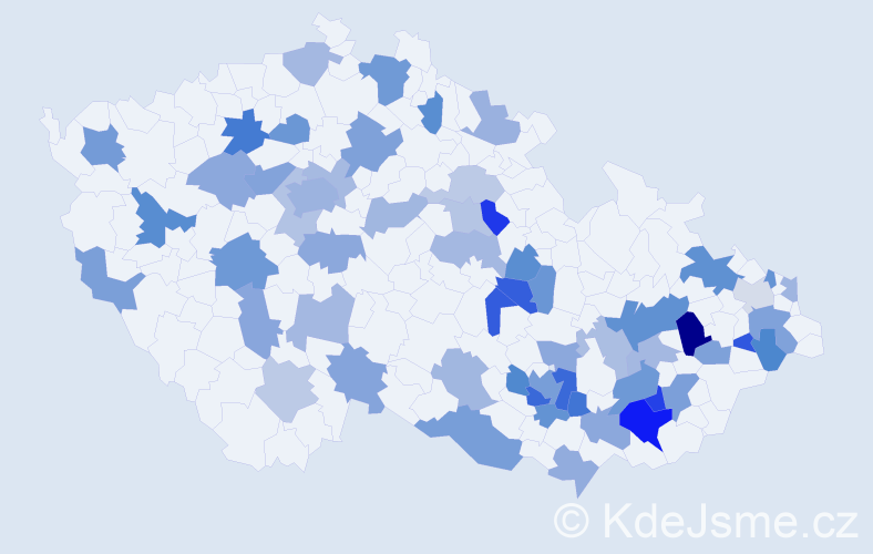 Jméno: 'Radmil', počet výskytů 96 v celé ČR